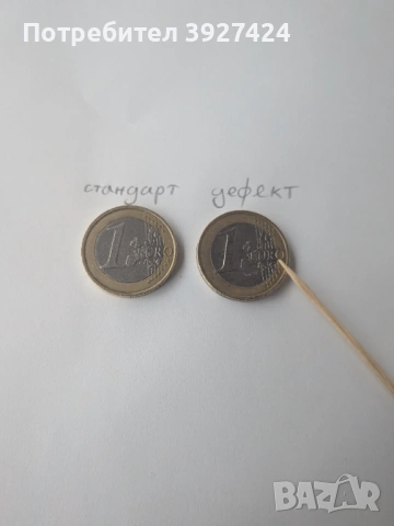 Монета от 1Euro Франция1999 с дефект, снимка 7 - Други ценни предмети - 54657361