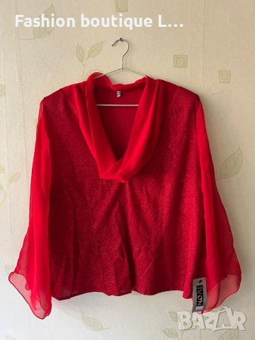 Нова с етикета червена блуза с блестящи камъчета ❤️ Налични размери M , L , XL ❤️