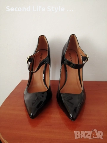№43 унисекс - мъжки/дамски обувки на висок ток с остър връх и закопчаване с катарама -Hey Si Mey , снимка 5 - Официални обувки - 54217291