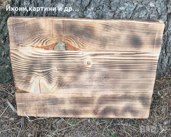 Ръчно изработена дървена картина с есенен пейзаж / водна мелница, снимка 4 - Декорация за дома - 55575703