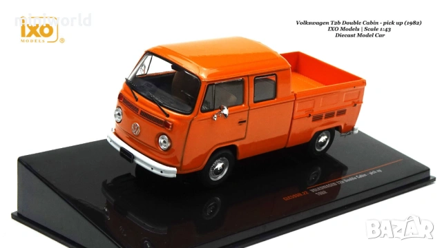VW T2 DoKa Pritsche 1972 - мащаб 1:43 на ixo models моделът е нов в PVC дисплей-кейс, снимка 8 - Колекции - 52533290