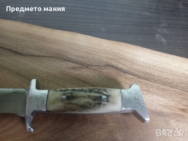 Нож ръчна изработка с дръжка от еленов рог, снимка 4 - Ножове - 55136370