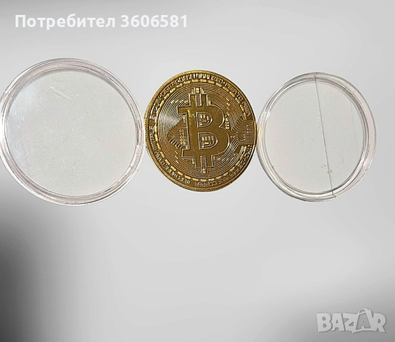 Позлатена биткойн монета подаръчна и метална/Bit BTC, снимка 4 - Нумизматика и бонистика - 54812775