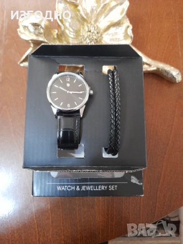 20€ НОВ ЧАСОВНИК С КОЖЕНА КАИШКА И КОЖЕНА ГРИВНА НОВА, снимка 2 - Мъжки - 54538990