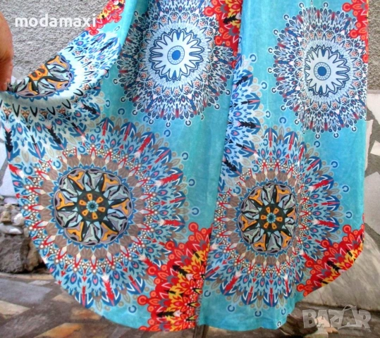 4XL Нова дълга рокля с извит подгъв  , снимка 6 - Рокли - 54981668