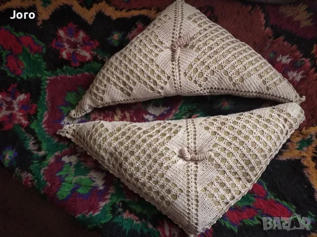 два броя плетени възглавници, снимка 5 - Декорация за дома - 55440430