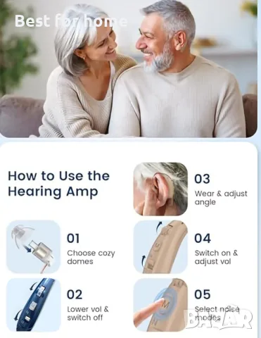 Слухов апарат Kenoeestar® Premium x2, с батерия, със станция за зареждане, усилвател на звука 130 dB, снимка 4 - Слухови апарати - 55627092