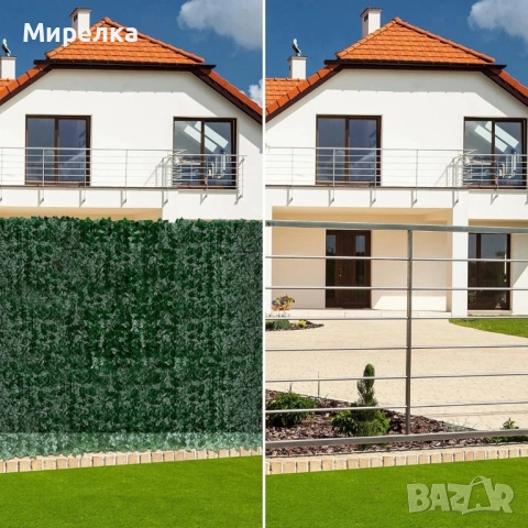 Изкуствен жив плет "Бръшлян" на ролка – Ограда за уединение и декорация, 0,5 х 5 м, снимка 2 - Огради и мрежи - 54098129