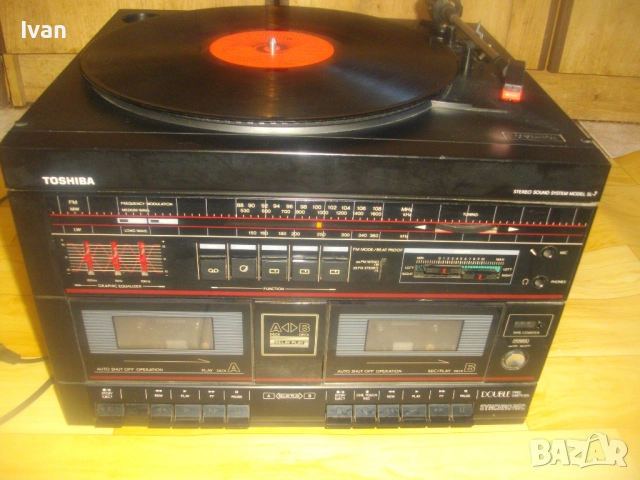 1985г ЯПОНСКА РЕТРО ВИНТИДЖ СТЕРЕО ОЗВУЧИТЕЛНА СИСТЕМА TOSHIBA STEREO SOUND SYSTEM SL-7 Made inJAPAN