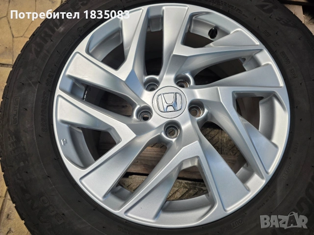 Лети джанти 17ки 5х114.3 Honda + летни гуми 225/65/17 Bridgestone, снимка 5 - Гуми и джанти - 55082093