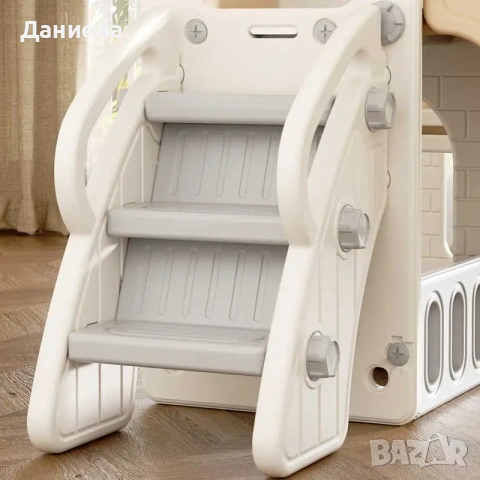 Мини детска крепост за игра с пързалка, сива, снимка 4 - Други - 55287028