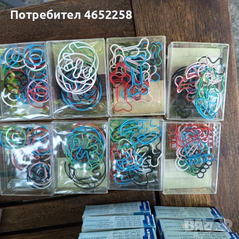 Цветни кламери, различни форми, 8бр