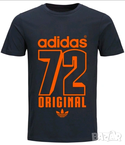 Adidas/Адидас мъжка, дамска, детска тениска, черна памучна фланелка, щампа