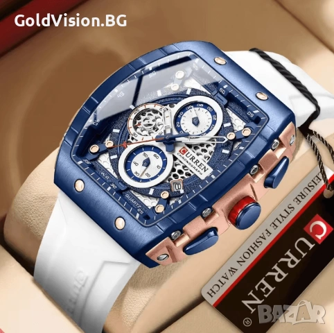 CURREN White – спортно-елегантен хронограф, снимка 2 - Мъжки - 54247736