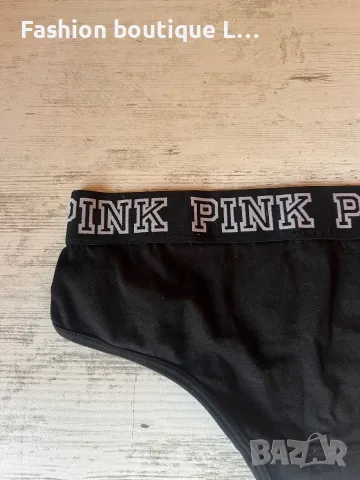 2.5 евро дамски черни бикини на марката PINK размер S памучни с ластик на кръста 🖤, снимка 4 - Бельо - 55422818