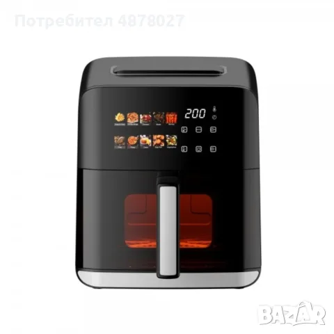 Еърфрайър с горещ въздух Oliver Voltz OV51980CE, 1200W, 4L, 10 програми, LED дисплей, прозорец, снимка 2 - Фритюрници - 55688301