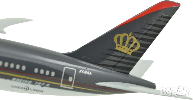 Boeing 787 самолет модел макет Royal Jordanian красив модел черен пътешествие екскурзия полет пилот , снимка 8 - Влакчета, самолети, хеликоптери - 54963130