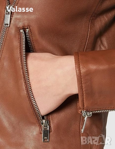 Естествена кожа Esprit байкър яке XS в отлично състояние, снимка 14 - Якета - 54704881
