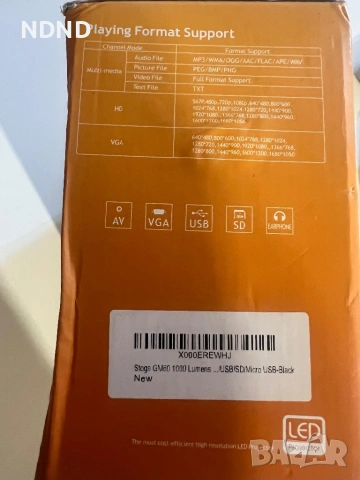 Мултимедиен LED Проектор Stoga GM60 (1000 Лумена, HDMI, USB, SD) – Отличен!, снимка 5 - Плейъри, домашно кино, прожектори - 54587570