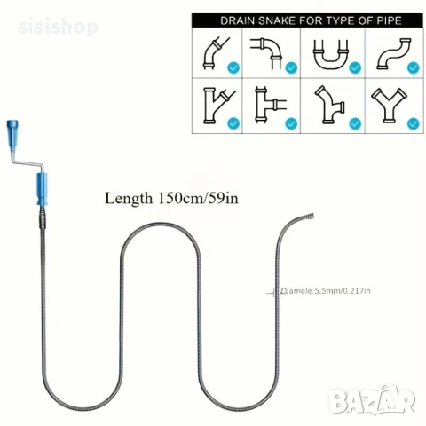 Гъвкава спирала за отпушване на канали и сифони – 5 метра 4976, снимка 3 - Други инструменти - 54071187
