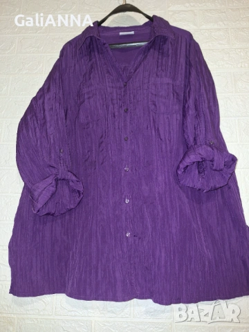 СТРАХОТНА ЕФИРНА РИЗА 3XL-4XL, снимка 2 - Ризи - 54393053