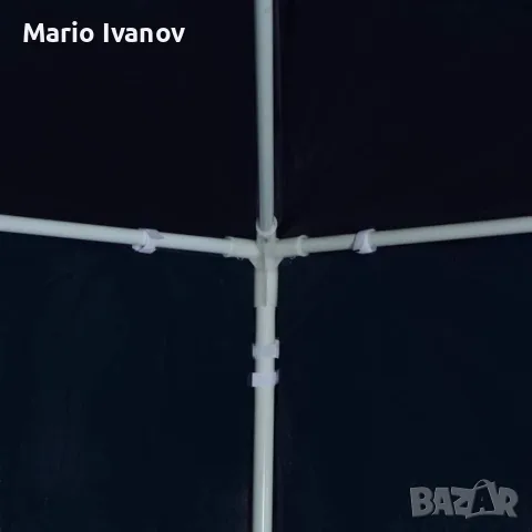 Градинска тъмносиня шатра 3x9 м - Водоустойчив павилион с 8 стени, прозорци и метална конструкция , снимка 7 - Градински мебели, декорация  - 55412379