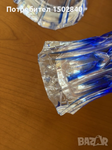 Колекция от кобалтов син оловен кристал (24% Lead Crystal), снимка 6 - Декорация за дома - 55331166