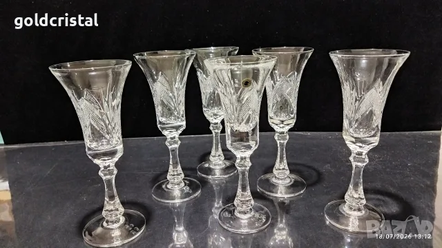 кристални чаши за вино , снимка 4 - Антикварни и старинни предмети - 19853844