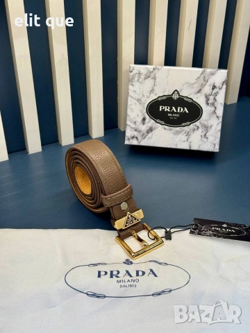 колани от естествена кожа в кутия 3см prada , снимка 3 - Колани - 55229491