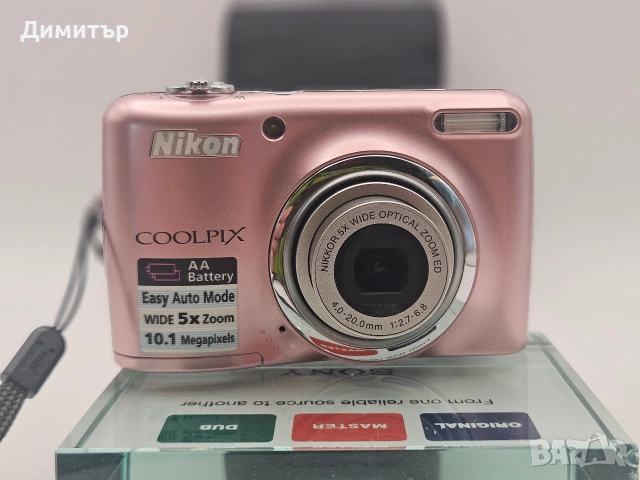 Nikon Coolpux L23 pink 10mp 5x zoom digital photo camera дигитален фотоапарат камера, снимка 9 - Фотоапарати - 54734916