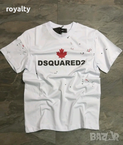 DSQUARED2 Нова Бяла Мъжка Тениска 