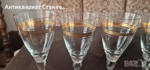 Ретро комплект чаши с златен кант, снимка 5 - Чаши - 55316661