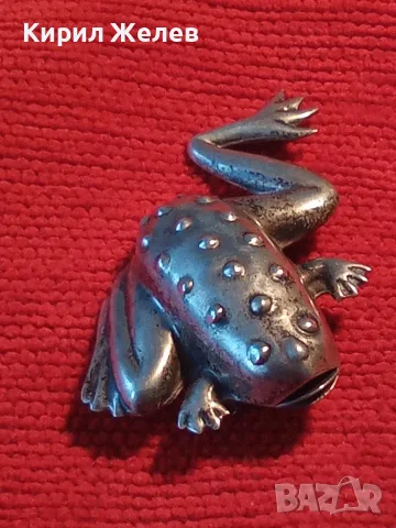 Винтидж сребърна брошка ЖАБА 🐸 Авторско ретро Арт бижу 19801, снимка 10 - Антикварни и старинни предмети - 54957977