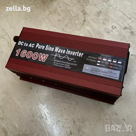 Инвертор с чиста синусоида 1600W 12V-220V 50Hz – за соларни системи, къмпинг и аварийно 10294, снимка 6 - Друга електроника - 54663115