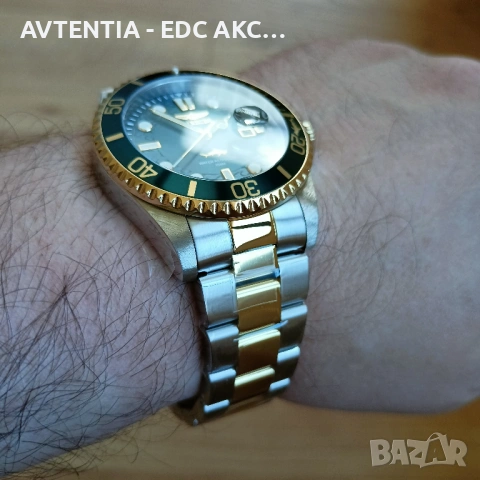 Часовник Invicta Prodiver 100м, механизъм Seiko/Hattori/TMI, корона на винт, 43мм, синьо-зелен, снимка 10 - Мъжки - 54582280