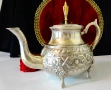 Посребрен бронзов чайник Al Ouar,печат. , снимка 3