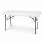 Сгъваема правоъгълна градинска маса, бяла - 181.5 × 74 × 74 см, снимка 4