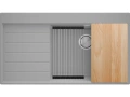 Сива гранитна кухненска мивка Сидни 900-60 Ergo Multilevel 900х500 мм, снимка 1