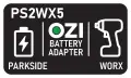 Преходник адаптер батерия Parkside X20V към инструмент Worx 5-pin 20V PS2WX5, снимка 6