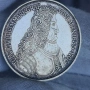 Германия 5 Deutsche Mark 1955 рядка сребърна възпоменателна монета – Markgraf von Baden, снимка 2