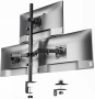 monTEK Стабилна стойка за 3 монитора 17”-32”, до 10 кг на рамо, VESA 75x75mm/100x100mm, снимка 1