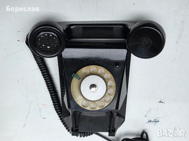 Телефон стар, бакелитен, снимка 4 - Стационарни телефони и факсове - 55138624