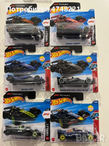 Hot Wheels Formula 1 – лот от 6 колички, нови в блистер