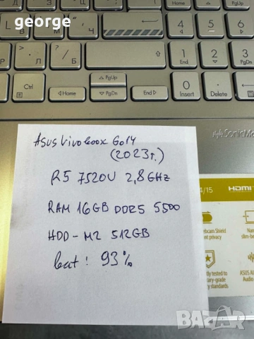 Лаптоп Asus Vivobook Go14, снимка 3 - Лаптопи за дома - 54644060