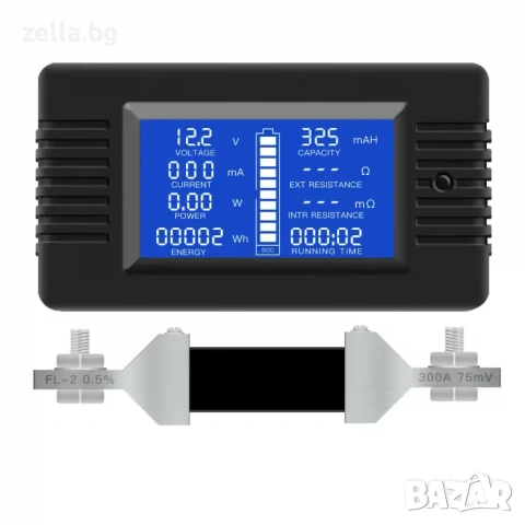 DC соларен електромер 0-200V 100A/300A – LCD волтметър и амперметър за фотоволтаични системи 10258, снимка 7 - Друга електроника - 54661901