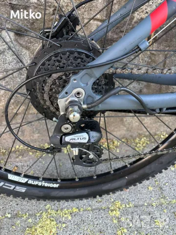 27.5 цола електрически алуминиев велосипед с 9 скорости с оригинално зарядно , снимка 7 - Велосипеди - 55565725