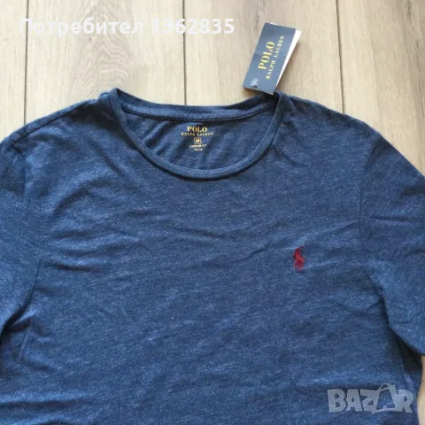 НОВА оригинална синя памучна тениска POLO RALPH LAUREN размер M от САЩ, снимка 5 - Тениски - 55376578