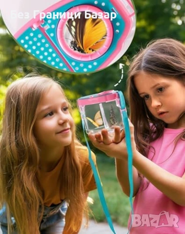 Нов Детски комплект за лов на насекоми 2 деца с кеп лупа чанта Играчки, снимка 8 - Образователни игри - 54042624