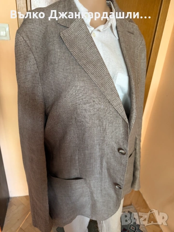 Мъжко ленено  сако Massimo Dutti, размер 54, снимка 3 - Сака - 54824204