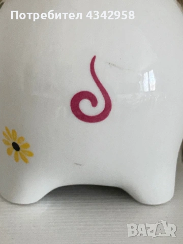 🐷 Сладка винтидж керамична касичка – прасенце с цветя.1970-1980г., снимка 2 - Декорация за дома - 54148060